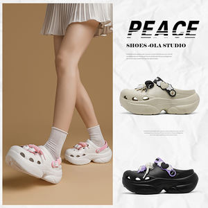 Zuecos de Plataforma con Decoración de Dibujos Animados para Mujer, Multicolores, Transpirables, Antideslizantes, de EVA - Product Image 5