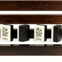 Tuiles de Mahjong en Acrylique de Qualité Supérieure, Style Antique, Motif Drapeau Américain Imprimé, Résistantes à la Décoloration, Motif Bois, pour Jeu de Mahjong