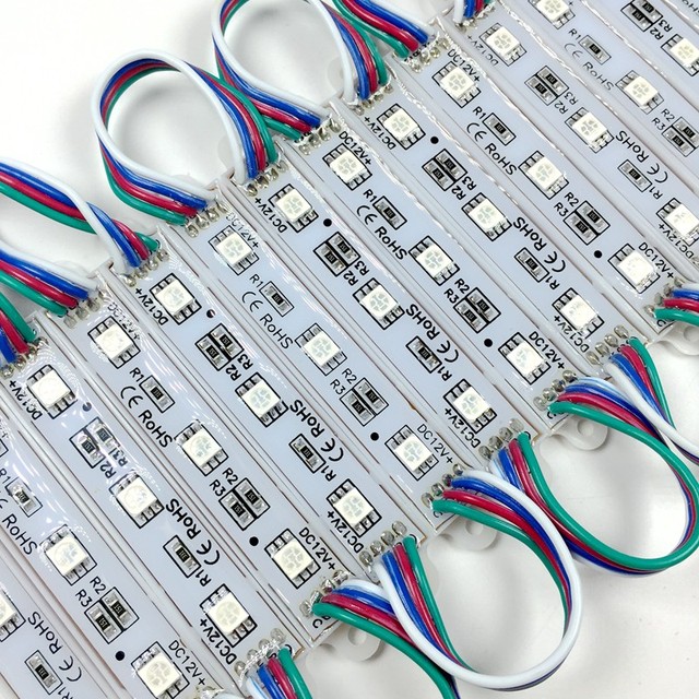 5050 5054 LED Modules 3 Led DC 12V Waterproof Advertisement Design 75*12 Epoxy SMD LED Module Super Bright RGB LED Module Light