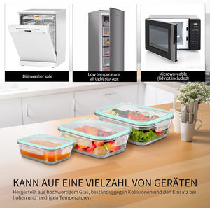 Boîte à lunch en verre résistant à la chaleur avec couvercle, idéale pour le micro-ondes, pour conserver le riz frais, pour les travailleurs <span class=keywords><strong>de</strong></span> bureau, pour le stockage des aliments - Product Image 3