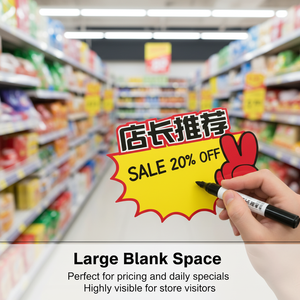 ซูเปอร์มาร์เก็ตขายส่งและร้านขายอาหาร/ผลไม้ส่วนใหญ่ใช้ป้ายกระดาษสำหรับเขียนป้ายราคาและโฆษณาสินค้า - Product Image 4
