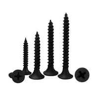 Vis à cloison sèche M3.5 métriques à tête plate Phillips, en acier inoxydable noir, à empreinte cruciforme, à tête fraisée, autotaraudeuses pour plaques de plâtre, classe