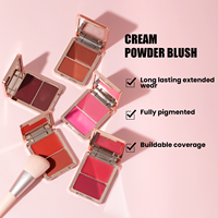 Palette de blush double teinte avec formule en poudre crémeuse et lisse, emballage personnalisable et service de marque privée