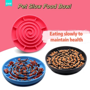 Round Slow Feeder Pet Food Bowl Slow Eating Plate Non Slip Raised Premium Silicone Slow Feeder Dog Bowl - Product Image 2