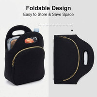 Sac à déjeuner isotherme en néoprène avec motif de paresseux mignon, sac isotherme portable pour l'école, le bureau, les femmes, les enfants, grande capacité, fermeture éclair dorée