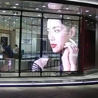 A P3.9 Intérieur Extérieur P3.91 Transparent Rideau Fenêtre Verre Led Vidéo Mur Affichage Haute Luminosité Écran Led Transparent