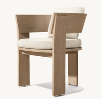 LUXORA Ensemble de jardin pour patio d'hôtel Fauteuil de salle à manger en teck Mobilier d'extérieur moderne de luxe Fauteuil de cour
