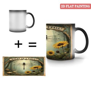 Tasse magique portable légère de voyage, noire givrée, 11 oz, en céramique, activée par la chaleur - Product Image 4