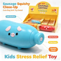 Jouet Squishy en forme de saucisse cochon mignon, jouet anti-stress souple à presser, boîte de présentation en gros