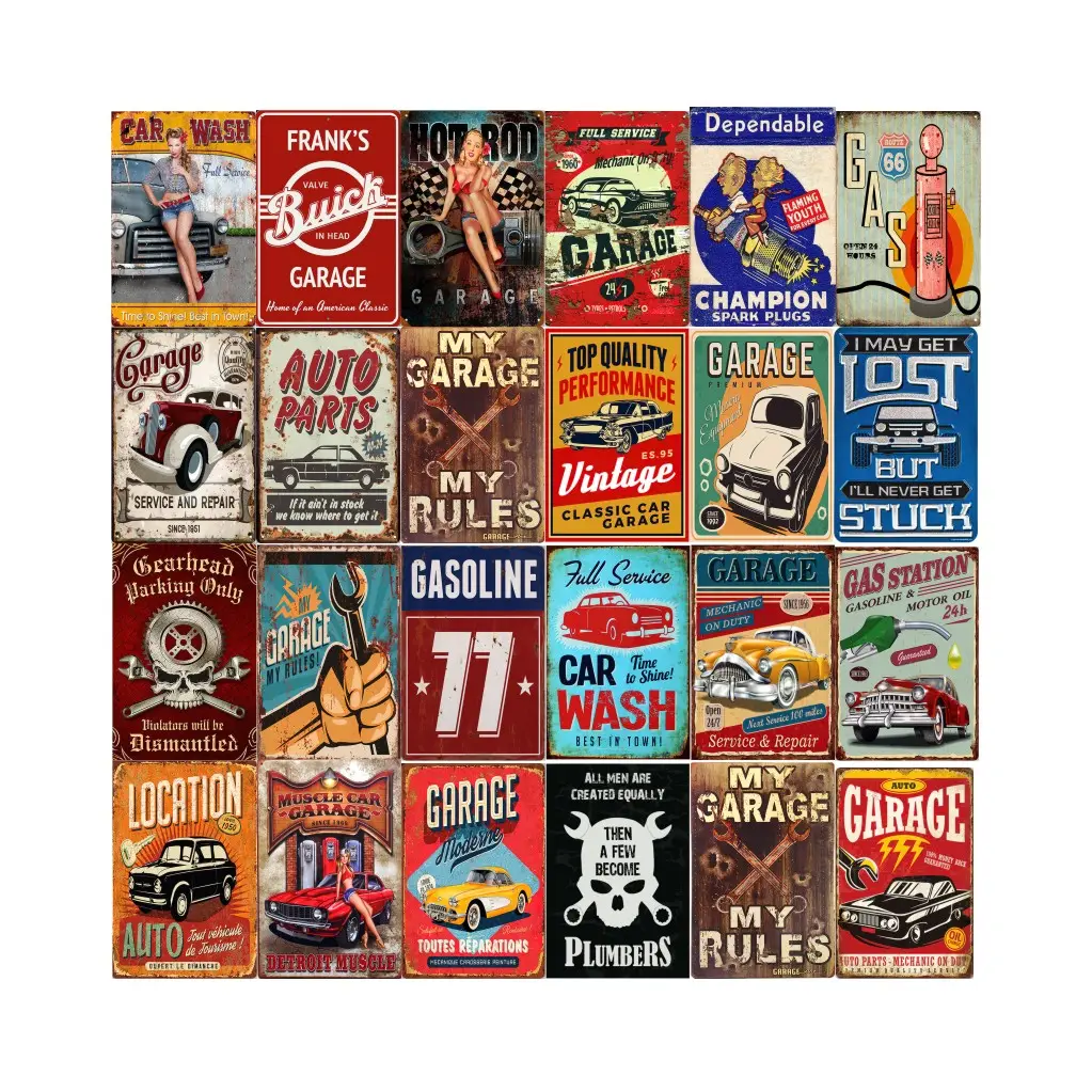 Wholesale 20x30 Vintage Tin Sign Road Cars Garage Old Poster Retro Metal Antique Plaque