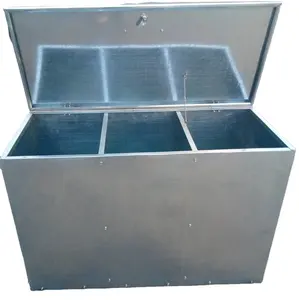 <strong>Horse</strong> <strong>Feed</strong> Galvanised Storage <strong>Bin</strong> with Two Shelves - Product Image 1