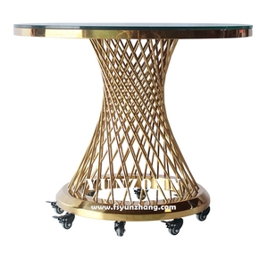 Hiện Đại Vòng Bánh Bảng Vàng Thép Không Gỉ Với Di Chuyển Bánh Xe Cho Đám Cưới Khách Sạn Ngoài Trời Phòng Khách Phòng Ăn Sử Dụng - Product Image 5