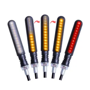 Clignotant LED universel pour motos, feu séquentiel, eau flottante, 12V, couleur ambre, 1 pièce