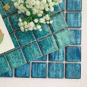 Banyo dekorasyon seramik mozaik karo tavuskuşu mavi kilm çizgili <span class=keywords><strong>retro</strong></span> yüzme havuz karosu - Product Image 1