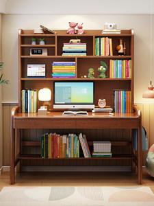 Escritorio Infantil con Estantería Integrada, Altura Ajustable, Madera Sólida, Moderno, para Estudiantes de Primaria y Secundaria, Uso en Sala de Estar - Product Image 2