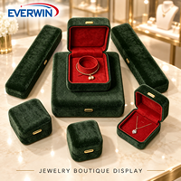 Boîte à bijoux rectangulaire en velours de haute qualité, antichoc, avec fermeture magnétique, pour la protection des bijoux précieux et le stockage