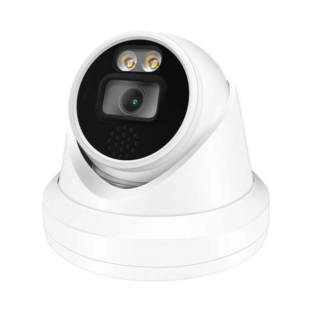 6MP HIK NVR Compatible Outdoor Security IP Turret PoE Camera, 2.8mm Wide Angle,Colorful, Two-way Audio, MicroSD 512G,Reset