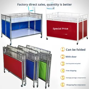 Siêu thị giỏ hàng lăn giỏ hàng quần áo cửa hàng gấp giỏ hàng hiển thị giá lưu trữ giỏ hàng nhiều lớp cửa hàng hàng hóa giá - Product Image 5