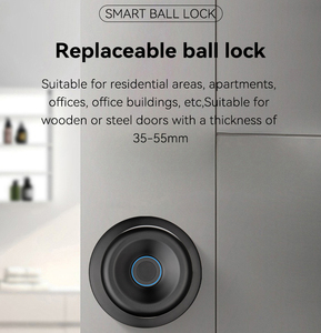 Stable <strong>Knob</strong> Lock Biometric Fingerprint Keyless Entry Tuya WiFi Enabled Easy Installation Aluminium Alloy Handle Lock Aluminum - Product Image 4