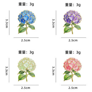 Trâm cài hoa men tráng men kiểu dáng thanh lịch, nhiều mẫu hoa, dành cho nữ, phụ kiện trang phục, trâm cài hoa cẩm tú cầu - Product Image 3
