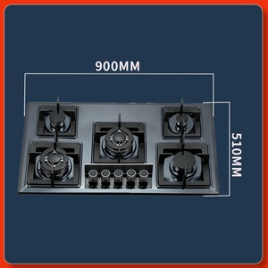 5 brûleurs plein noir 90cm verre cuisinière à gaz allumage électrique cuisinière batterie USB énergie solaire acier inoxydable usage domestique - Product Image 6