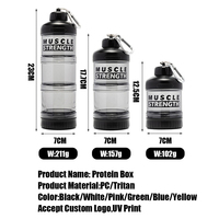 Bouteille de complément alimentaire pour la gym, écologique, anti-corrosion, conteneur portable pour protéines en poudre avec couvercle, distributeur de voyage pour les passionnés de fitness