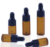 Flacon compte-gouttes en verre vide pour huile essentielle de 2 ml, 3 ml, 5 ml avec compte-gouttes en plastique blanc, flacon en verre pour sérum avec compte-gouttes