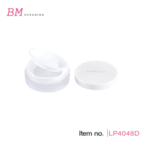 Vente en gros de boîtes à poudre libre rondes en plastique transparent avec tamis, emballage cosmétique pour maquillage en poudre libre