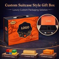 Boîte cadeau en carton magnétique écologique haut de gamme personnalisée, recyclable, avec revêtement UV, lamination mate, forme de valise rigide