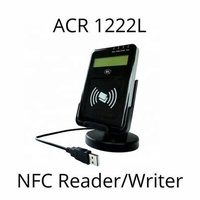Lector de Tarjetas Inteligentes NFC Sin Contacto USB ACR1222L con Pantalla LCD de 13.56MHz, Material ABS para Autobús, Taxi y Uso de Escritorio