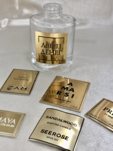 Thanh lịch sang trọng Vinyl tùy chỉnh nhôm chai nước hoa nhãn Hot phổ biến không thấm nước dập cho cao cấp bao bì mỹ phẩm - Product Image 2