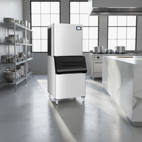 Machine à glace granulaire commerciale de 120 kg avec compresseur, moteur, pompe à eau et PLC pour une utilisation facile dans le traitement des aliments et des boissons