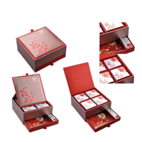 Boîte cadeau de luxe créative haut de gamme à 3 niveaux en papier recyclable avec pelliculage brillant/mat et gaufrage pour gâteaux de lune