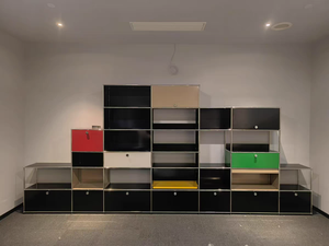 Aparador de Metal <span class=keywords><strong>Vintage</strong></span> Modular, combinación de armario de almacenamiento de acero para cocina, mesita de noche, armario Modular - Product Image 3