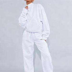 High Quality Custom Organic Cotton <strong>Women'S</strong> Pullover Hoodie Casual Gym Wear <strong>Half</strong> <strong>Zip</strong> Blank Soild Color <strong>Sweatshirt</strong> - Product Image 3