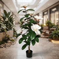 Arbre de magnolia artificiel blanc, petit arbre de magnolia en pot pour la décoration de la maison, du bureau, centre de table de mariage