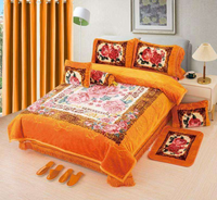 Ensemble de 12 couvertures en raschel chaudes, ensemble de couvertures et rideaux en velours pour l'hiver, ensemble de couvertures imprimées super douces avec rideaux