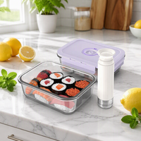 Boîte à lunch en verre à haute teneur en borosilicate sans BPA ensemble de récipients sous vide de cuisine conteneurs de préparation de repas sûrs au micro-ondes pour le stockage des aliments