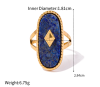 Bague en acier inoxydable plaqué or 18 carats avec nacre blanche, bague signet rectangulaire, bijoux de mode pour femmes, vente en gros