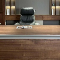 LBZ-319X Nouveau bureau en forme de L de style chinois en noyer noir haut de gamme avec armoire latérale, design moderne, installation porte-à-porte