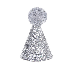 Chapeau de fête pour chat, festival, anniversaire, décoration de fête pour chien, paillettes, boule de fourrure colorée, polyester - Product Image 6