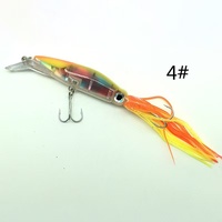 Leurre Bionique OEM Calamar Minnow, Corps en Plastique ABS, Écailles Holographiques, 2 Hameçons Trépanglons pour Bar, Eau Salée, Eau Douce, Rivière, Lac