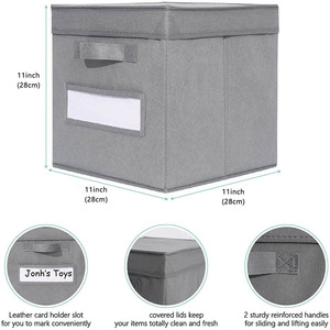 घर या कार्यालय के लिए कवर संगठन के साथ फोल्डेबल गैर-बुना कपड़े भंडारण क्यूब बॉक्स - Product Image 2