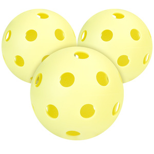 Pelotas de Pickleball para Deportes en Interiores y Exteriores, Inyectadas en TPE, 26 Orificios, Color Amarillo, Duraderas, de Alta Calidad para Entrenamiento - Product Image 1