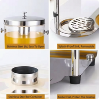 Nouveau design Distributeur de boissons 16L en acier inoxydable doré pour jus, lait, café, soda, bière pour cafétéria