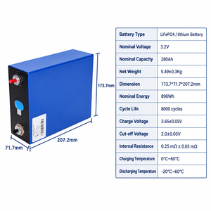 Batteria prismatica EVE LF280K 3.2V 280Ah LiFePO4 Grado A, 8000 cicli, all'ingrosso per sistemi solari ESS 48V 51.2V - Product Image 2
