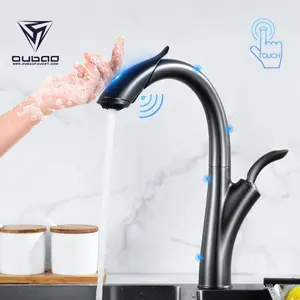 OUBAO Mode Design Gun Schwarz Küche Pull Out Spray Mixer Sensor Tap Wasserhahn