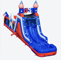 Structure gonflable de 30 pieds pour parcours d'obstacles aux États-Unis, idéale pour les fêtes du 4 juillet et les événements de divertissement en plein air