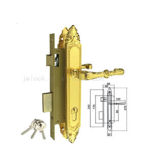 Cerradura de puerta Mortice Manija de alta calidad Cerradura Gabinete de lujo Placa de aleación de zinc de hierro Cilindro de cerradura euro para manijas de puerta de apartamento - Product Image 4