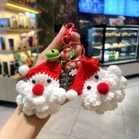 Gantungan Kunci Santa Claus Buatan Tangan 2026, Gantungan Kunci Boneka Natal 3D, Liontin Gantungan Kunci Rajut, Gantungan Kunci Natal, Hiasan Tas